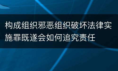 构成组织邪恶组织破坏法律实施罪既遂会如何追究责任