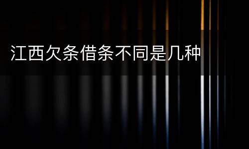 江西欠条借条不同是几种