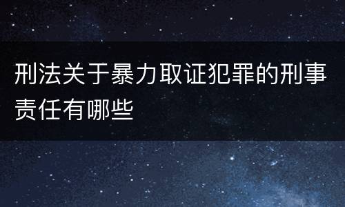 刑法关于暴力取证犯罪的刑事责任有哪些