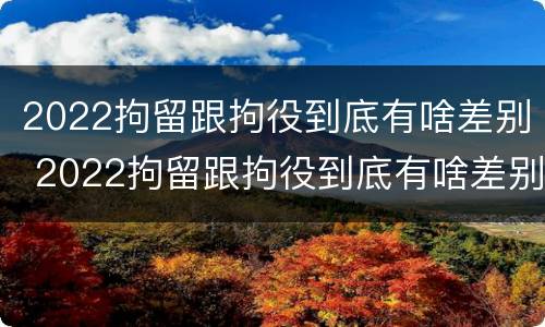 2022拘留跟拘役到底有啥差别 2022拘留跟拘役到底有啥差别呢