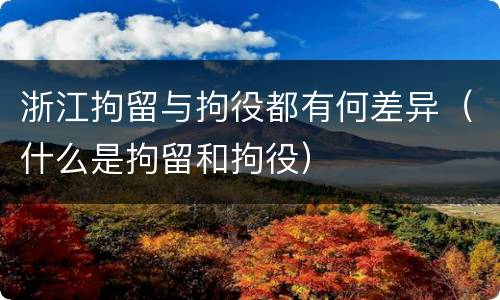 浙江拘留与拘役都有何差异（什么是拘留和拘役）