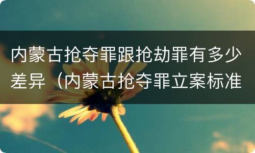内蒙古抢夺罪跟抢劫罪有多少差异（内蒙古抢夺罪立案标准）
