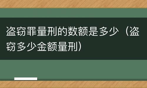 盗窃罪量刑的数额是多少（盗窃多少金额量刑）