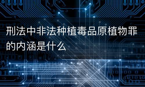 刑法中非法种植毒品原植物罪的内涵是什么