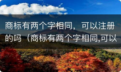 商标有两个字相同，可以注册的吗（商标有两个字相同,可以注册的吗）