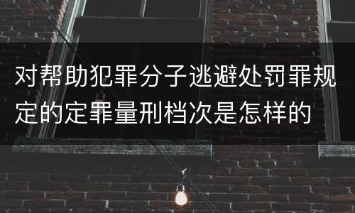 对帮助犯罪分子逃避处罚罪规定的定罪量刑档次是怎样的