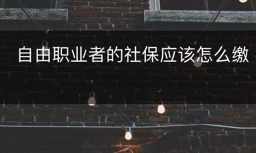  自由职业者的社保应该怎么缴