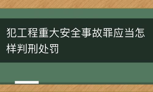 犯工程重大安全事故罪应当怎样判刑处罚