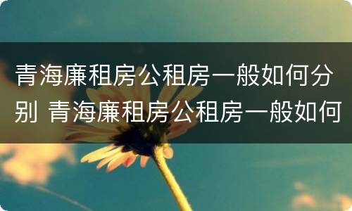 青海廉租房公租房一般如何分别 青海廉租房公租房一般如何分别摇号