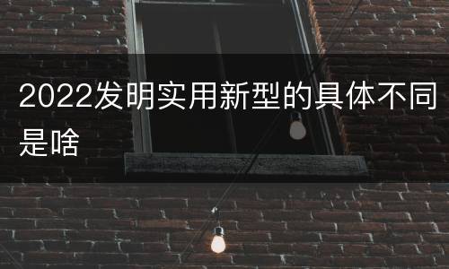 2022发明实用新型的具体不同是啥