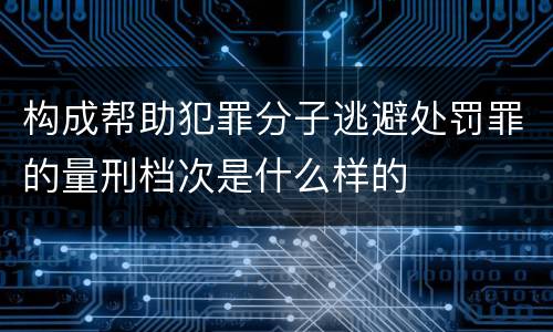 构成帮助犯罪分子逃避处罚罪的量刑档次是什么样的