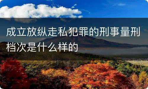 成立放纵走私犯罪的刑事量刑档次是什么样的