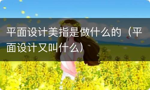 平面设计美指是做什么的（平面设计又叫什么）