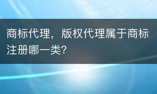 商标代理，版权代理属于商标注册哪一类？