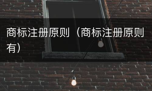 商标注册原则（商标注册原则有）
