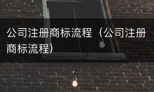 公司注册商标流程（公司注册商标流程）