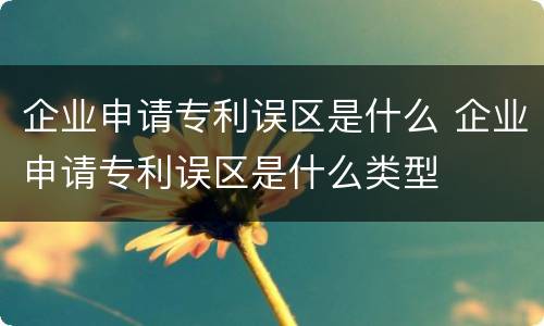 企业申请专利误区是什么 企业申请专利误区是什么类型