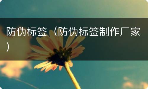 防伪标签（防伪标签制作厂家）