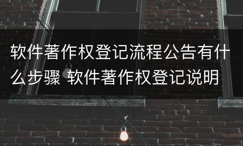 软件著作权登记流程公告有什么步骤 软件著作权登记说明