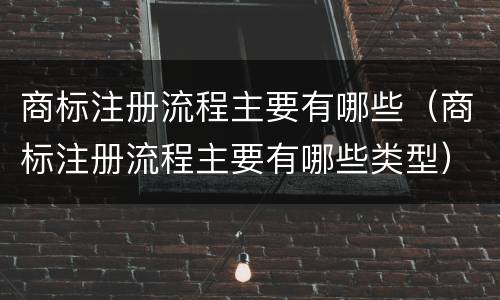 商标注册流程主要有哪些（商标注册流程主要有哪些类型）