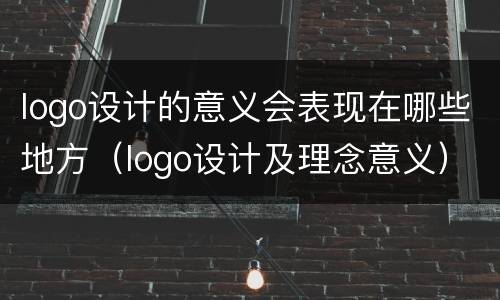 logo设计的意义会表现在哪些地方（logo设计及理念意义）