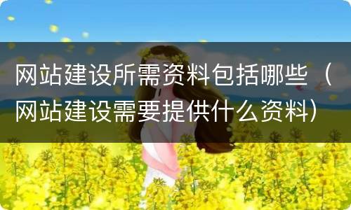网站建设所需资料包括哪些（网站建设需要提供什么资料）
