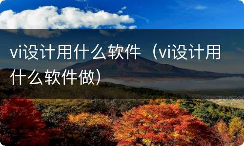 vi设计用什么软件（vi设计用什么软件做）