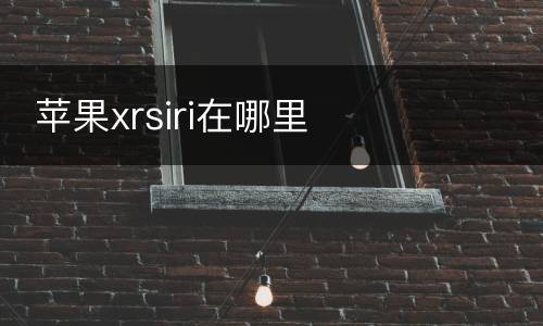  苹果xrsiri在哪里