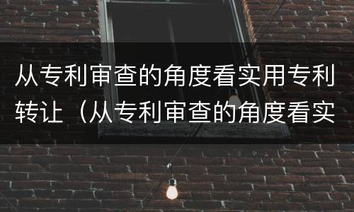 从专利审查的角度看实用专利转让（从专利审查的角度看实用专利转让的特点）
