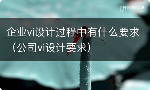企业vi设计过程中有什么要求（公司vi设计要求）