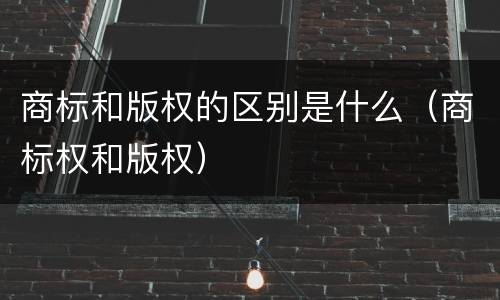 商标和版权的区别是什么（商标权和版权）