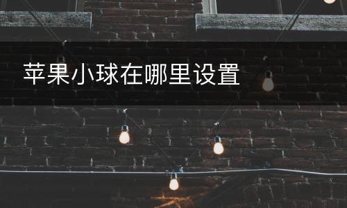  苹果小球在哪里设置