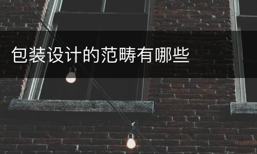 包装设计的范畴有哪些