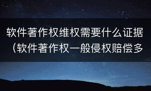 软件著作权维权需要什么证据（软件著作权一般侵权赔偿多少钱）
