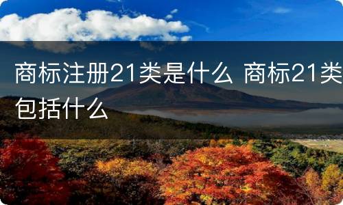 商标注册21类是什么 商标21类包括什么