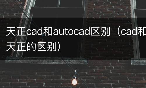 天正cad和autocad区别（cad和天正的区别）