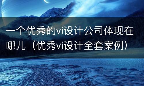 一个优秀的vi设计公司体现在哪儿（优秀vi设计全套案例）