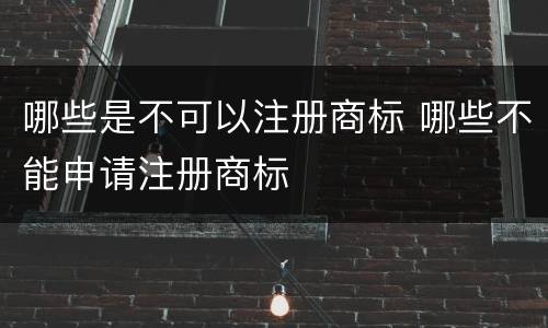 哪些是不可以注册商标 哪些不能申请注册商标
