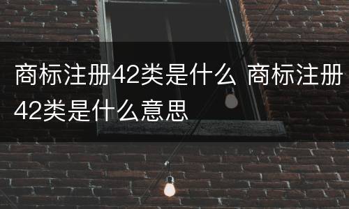 商标注册42类是什么 商标注册42类是什么意思