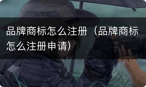 品牌商标怎么注册（品牌商标怎么注册申请）