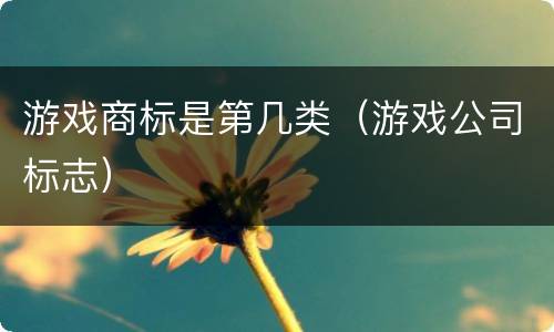 游戏商标是第几类（游戏公司标志）