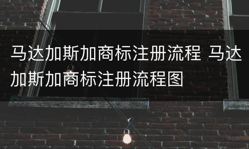 马达加斯加商标注册流程 马达加斯加商标注册流程图