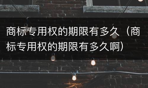 商标专用权的期限有多久（商标专用权的期限有多久啊）