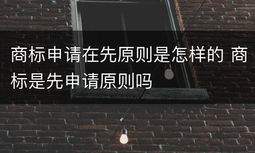 商标申请在先原则是怎样的 商标是先申请原则吗