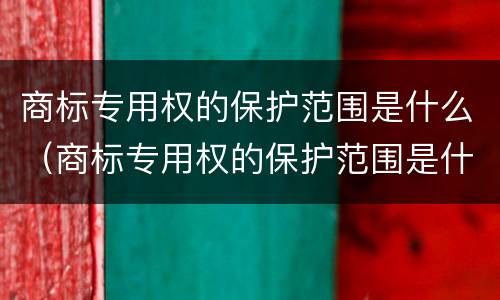 商标专用权的保护范围是什么（商标专用权的保护范围是什么内容）