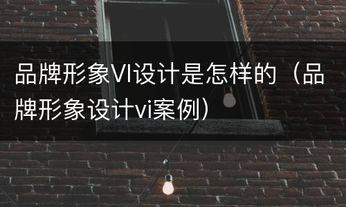 品牌形象VI设计是怎样的（品牌形象设计vi案例）