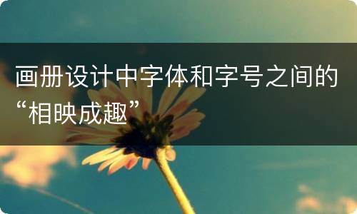 画册设计中字体和字号之间的“相映成趣”