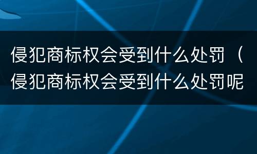 侵犯商标权会受到什么处罚（侵犯商标权会受到什么处罚呢）
