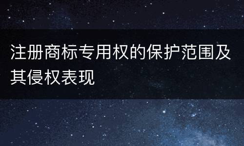 注册商标专用权的保护范围及其侵权表现