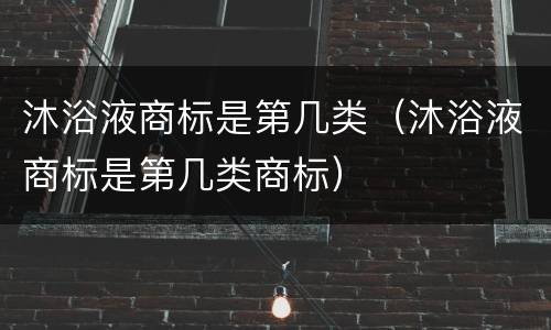 沐浴液商标是第几类（沐浴液商标是第几类商标）